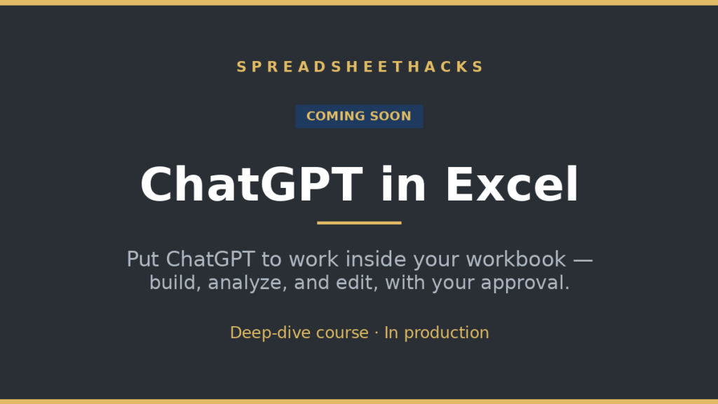 ChatGPT in Excel